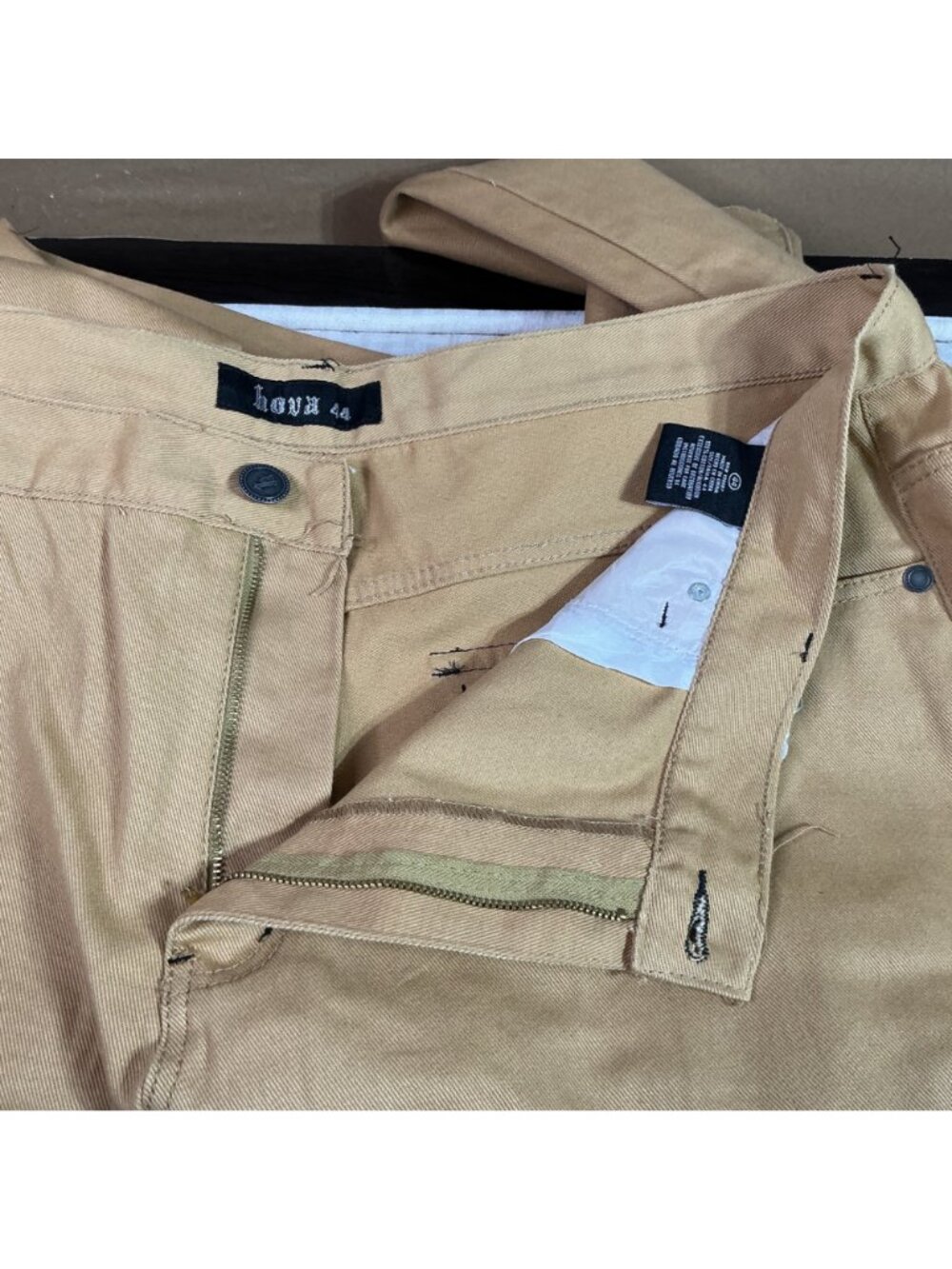 Hova Mens Camel Straight-Leg Jeans Size 44 New With Tags - Picture 3 of 11